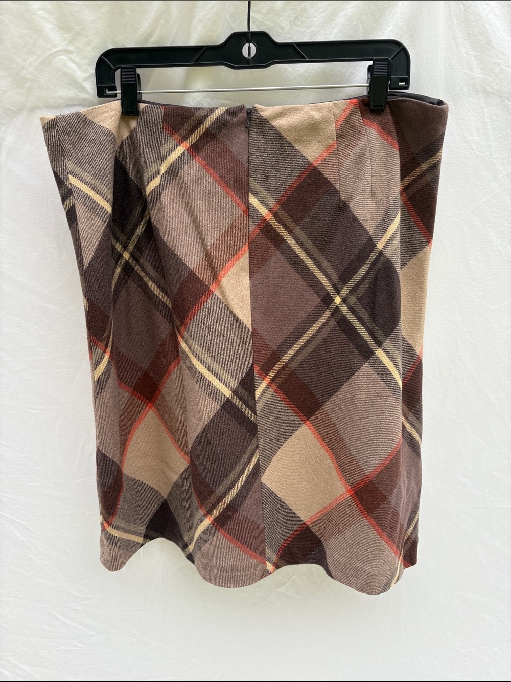 Talbots Brown Plaid Mini Skirt with Subtle Rust Accents - Picture 8 of 10